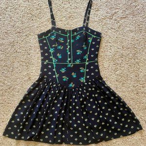 Rebecca Taylor Smocked Back Spaghetti Strap Summer Dress Size 8